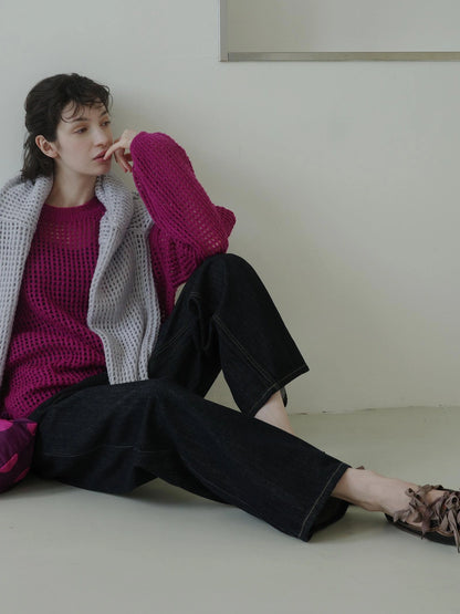 DKZ OFFICIAL Knit Lace Out Sweater Women&