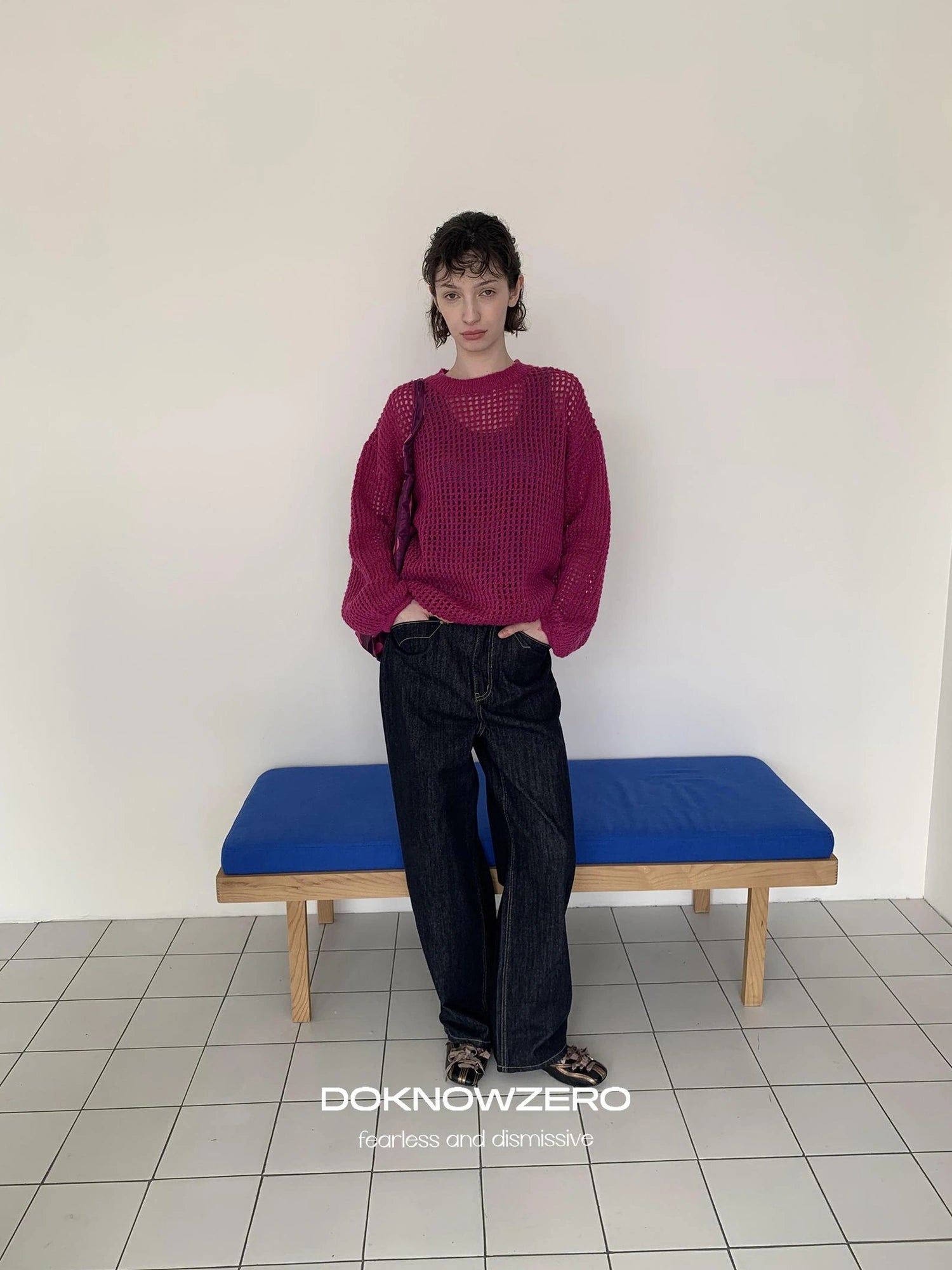 DKZ OFFICIAL Knit Lace Out Sweater Women&