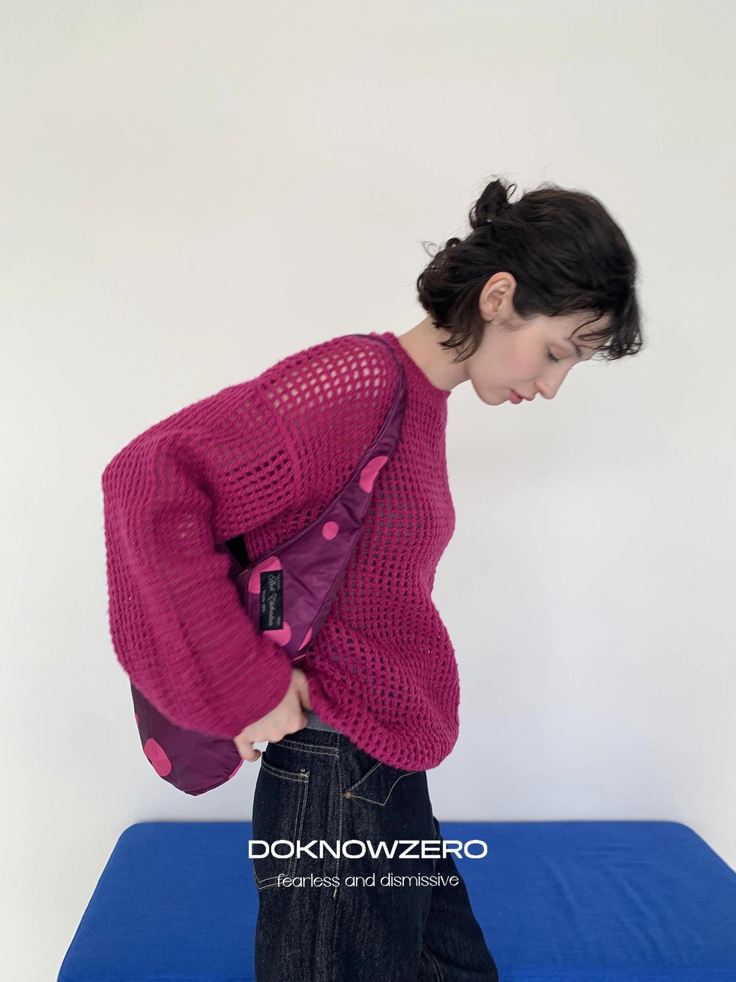 DKZ OFFICIAL Knit Lace Out Sweater Women&