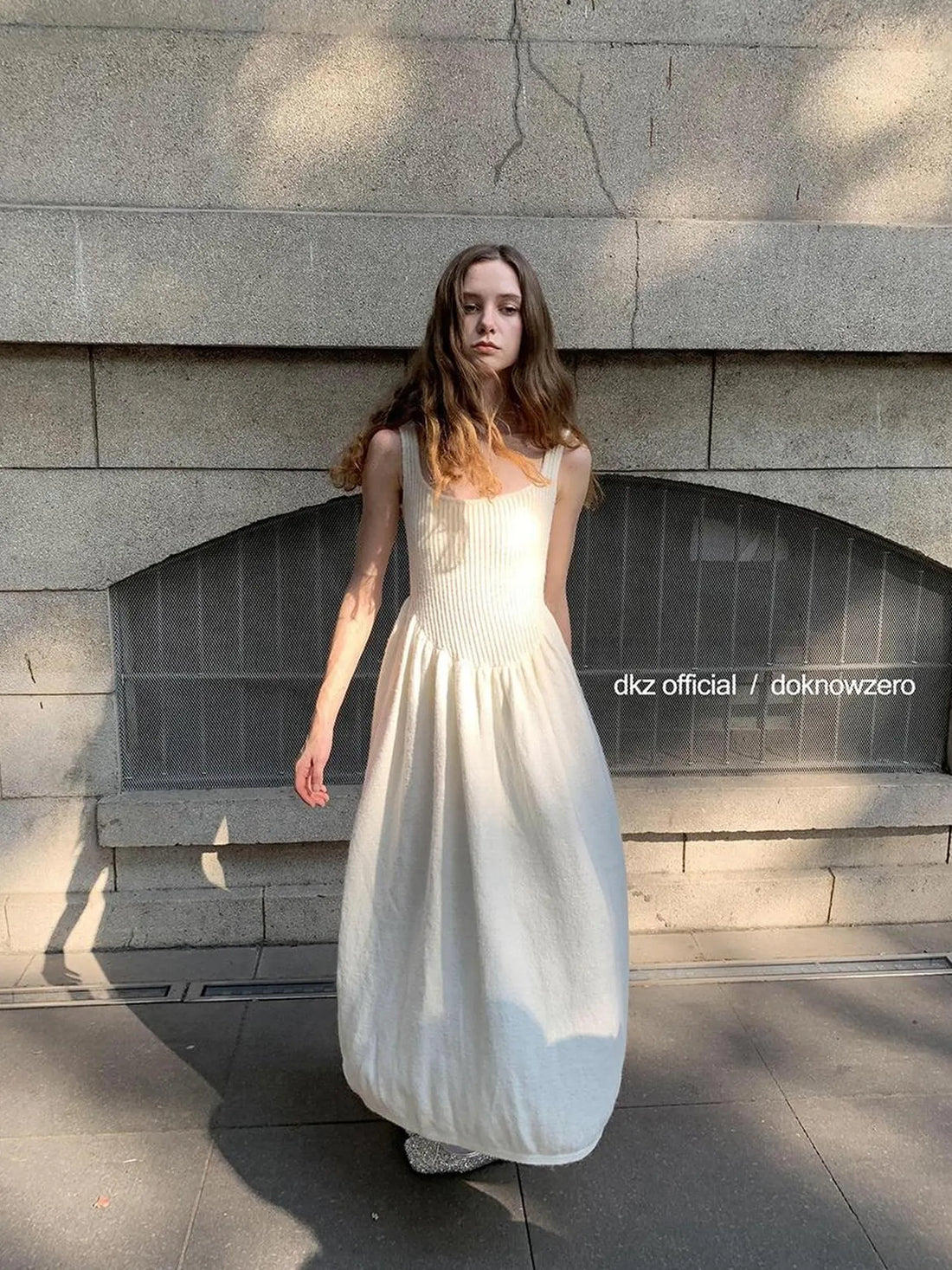 DKZ OFFICIAL Knit Vest Dress For Women Autumn Winter Long Skirt