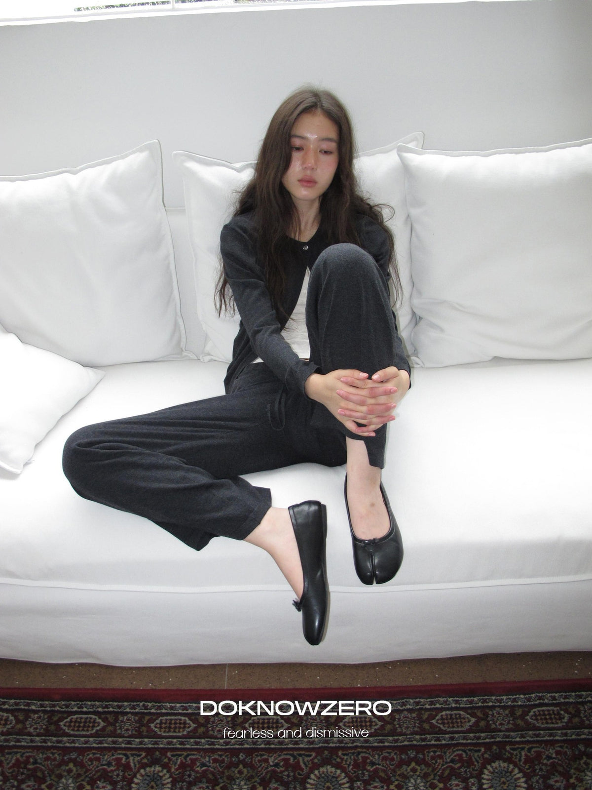 DKZ OFFICIAL Knitted Button Cardigan Elastic Waist Women&