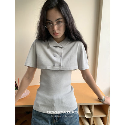 DKZ_OFFICIAL_Knitted_Double_Row_Button_Capelet_Two_Piece_Women&