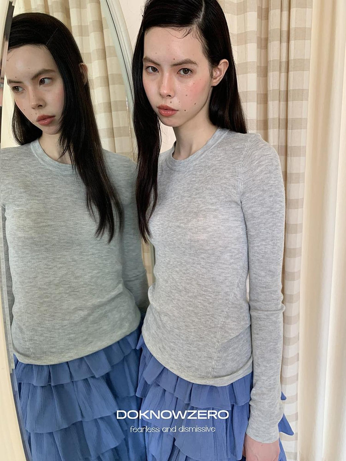 DKZ OFFICIAL Knitted Round Neck Slim Fit Solid Women&