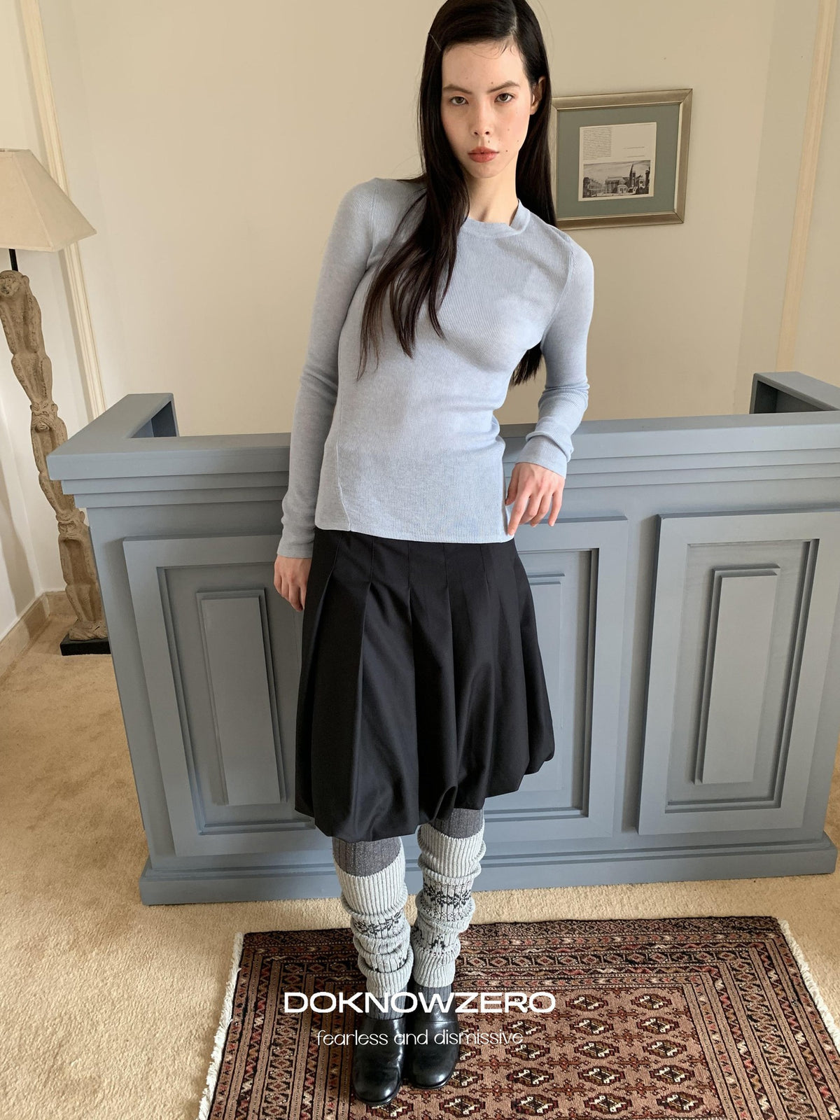 DKZ OFFICIAL Knitted Round Neck Slim Fit Solid Women&