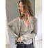 DKZ_OFFICIAL_Lace_Trim_Cross_V-neck_Two_Piece_Knit_Women&