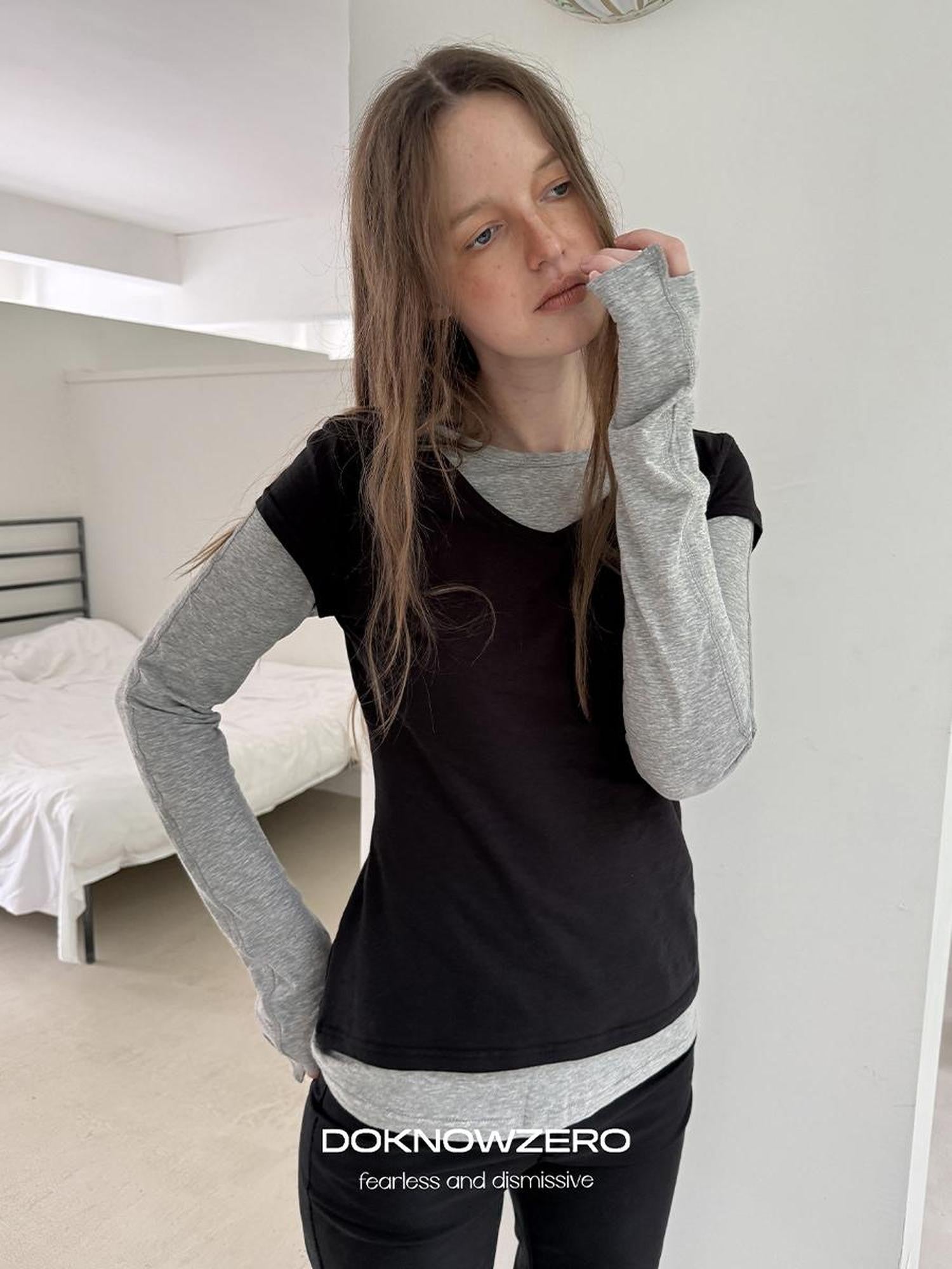 DKZ OFFICIAL Layered Colorblock Slim Fit Women&