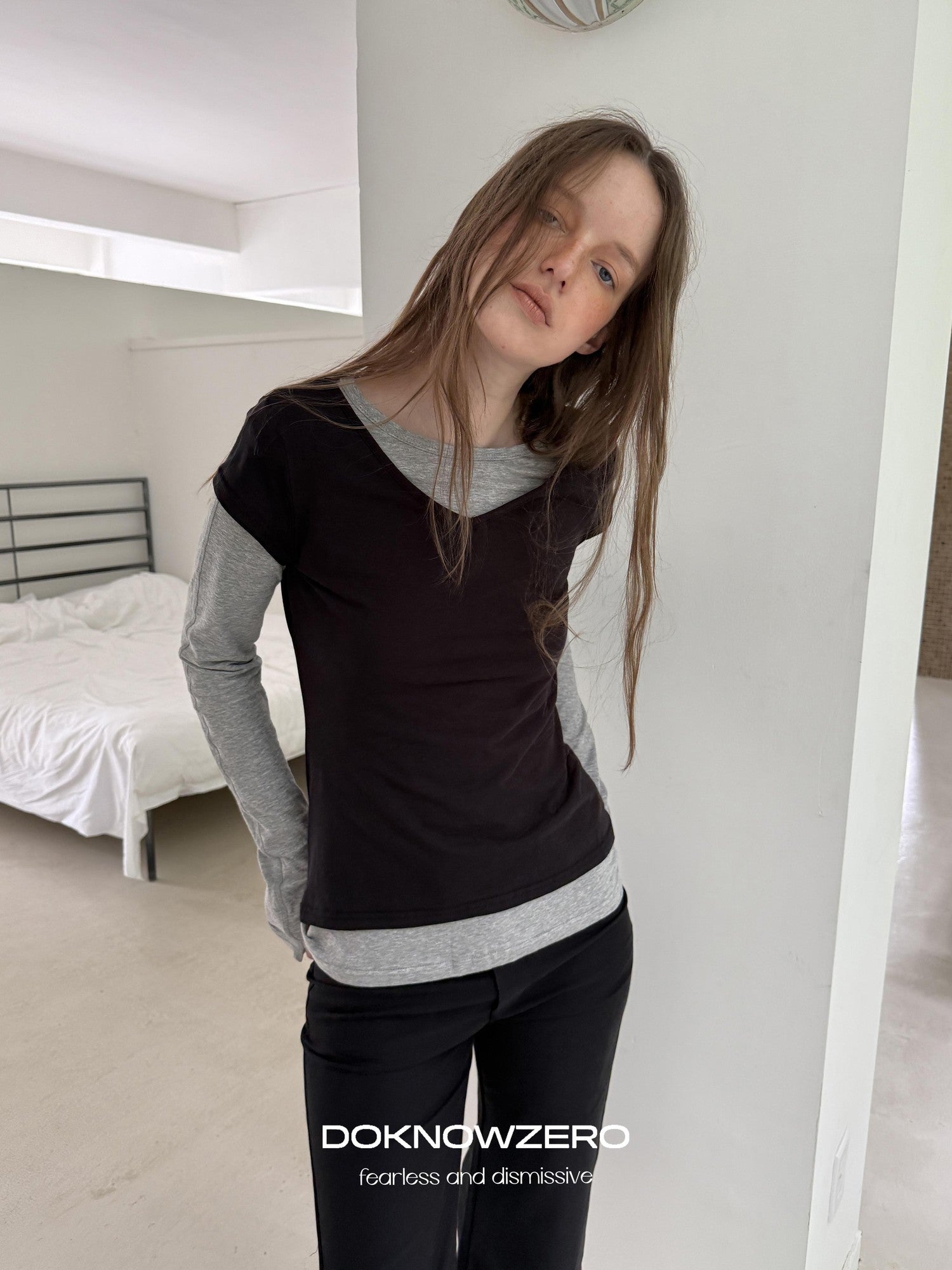 DKZ OFFICIAL Layered Colorblock Slim Fit Women&