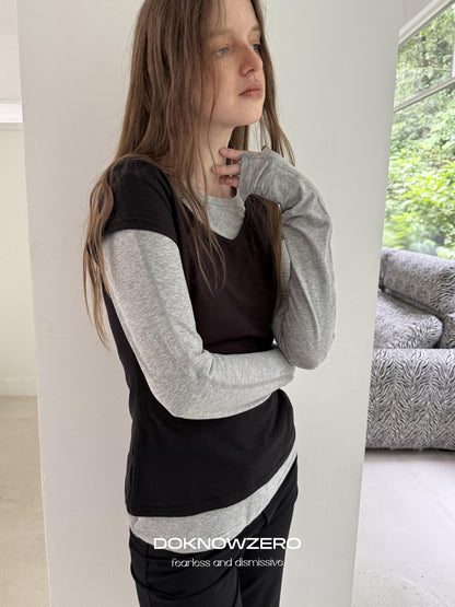 DKZ OFFICIAL Layered Colorblock Slim Fit Women&