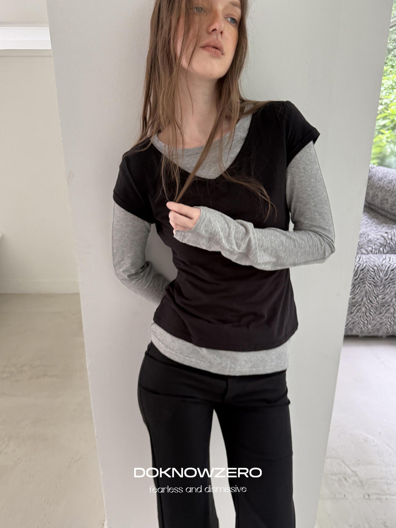 DKZ OFFICIAL Layered Colorblock Slim Fit Women&