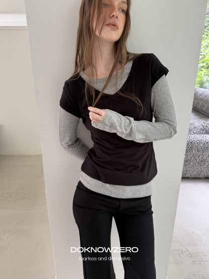 DKZ OFFICIAL Layered Colorblock Slim Fit Women&
