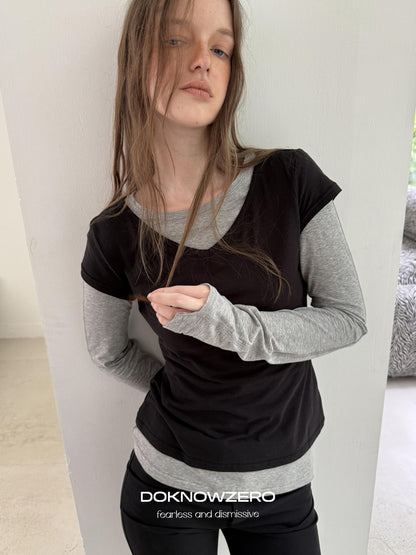 DKZ OFFICIAL Layered Colorblock Slim Fit Women&