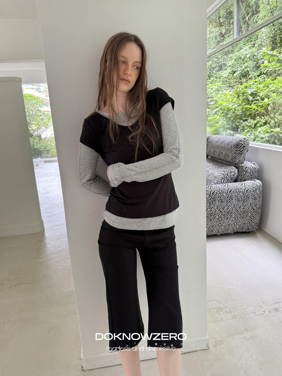 DKZ OFFICIAL Layered Colorblock Slim Fit Women&