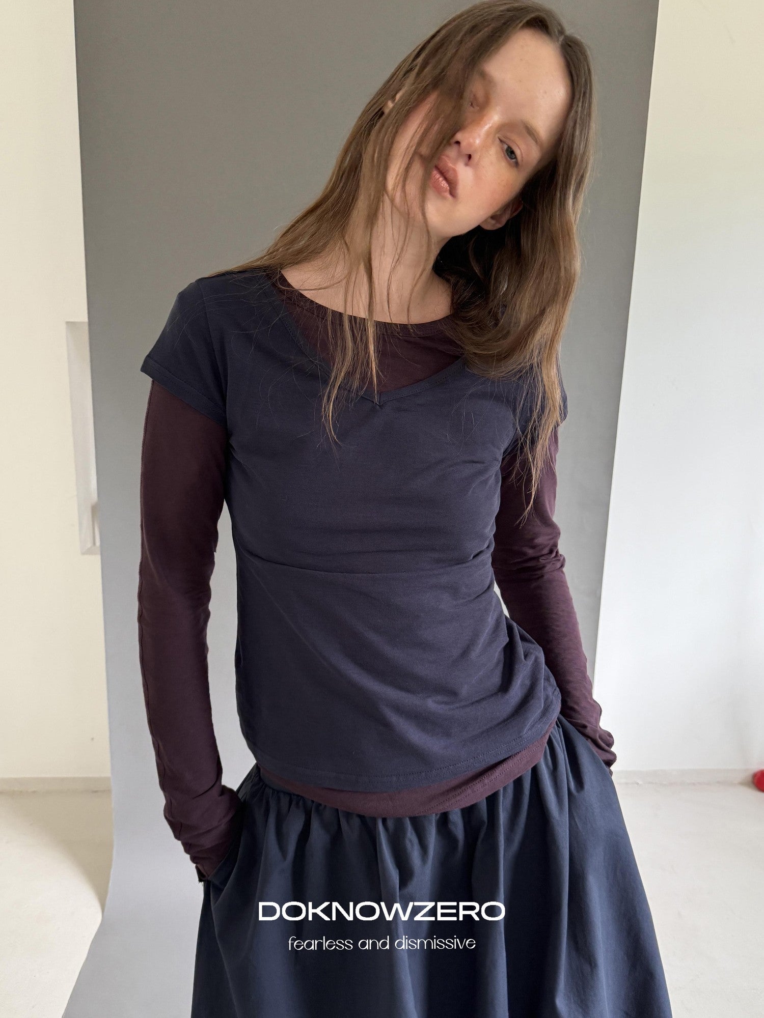 DKZ OFFICIAL Layered Colorblock Slim Fit Women&
