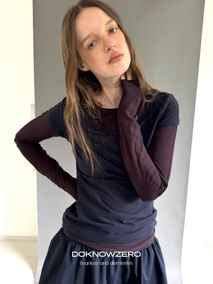 DKZ OFFICIAL Layered Colorblock Slim Fit Women&