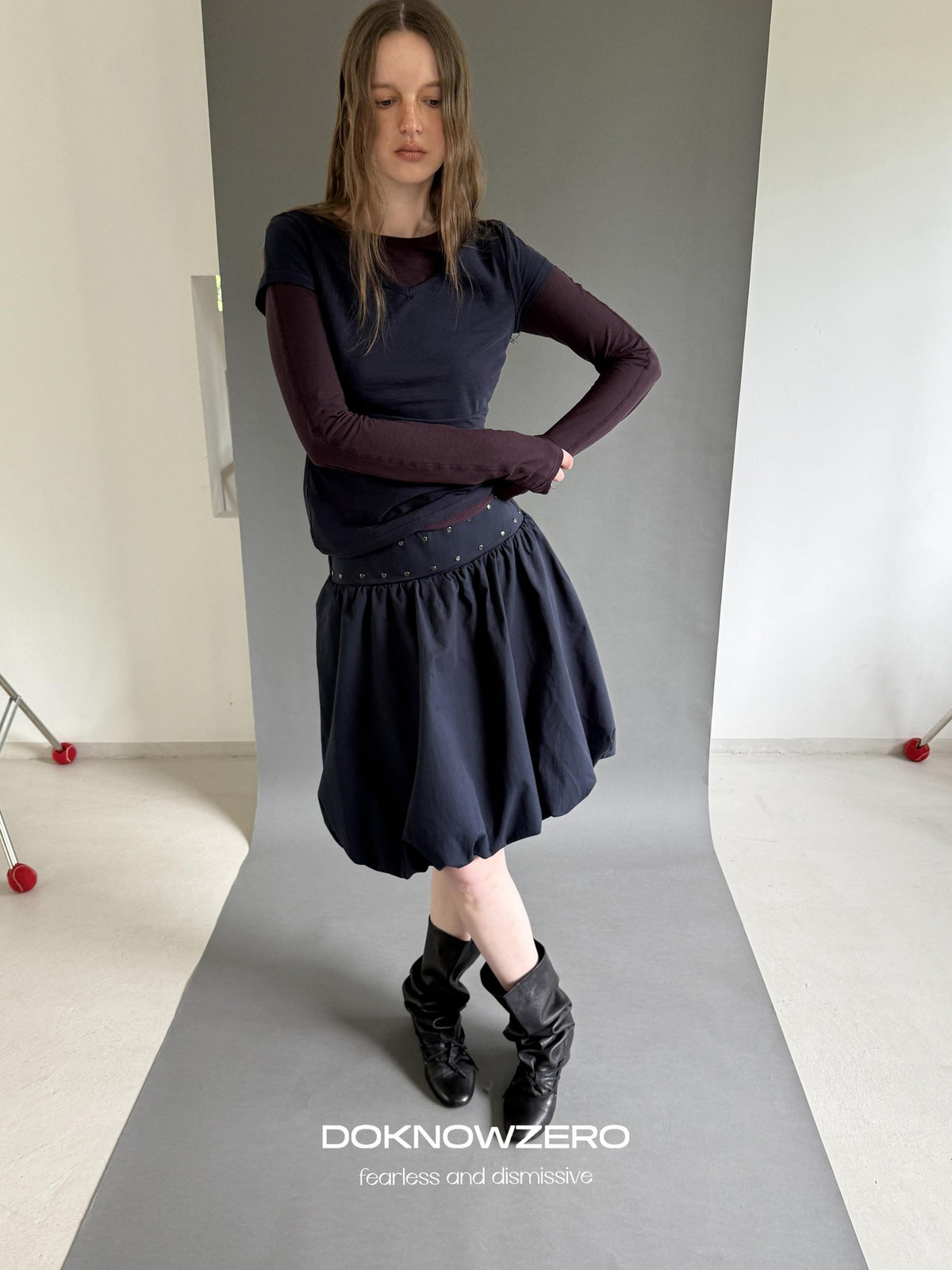 DKZ OFFICIAL Layered Colorblock Slim Fit Women&