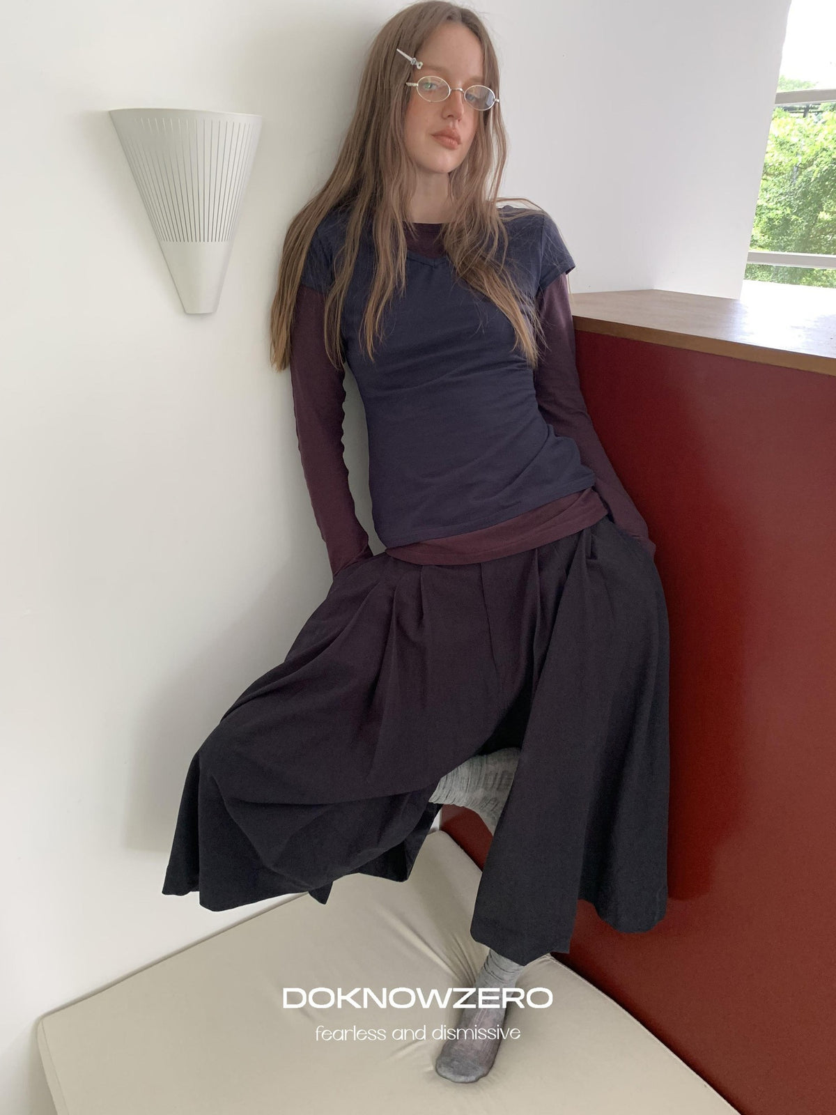 DKZ OFFICIAL Layered Colorblock Slim Fit Women&