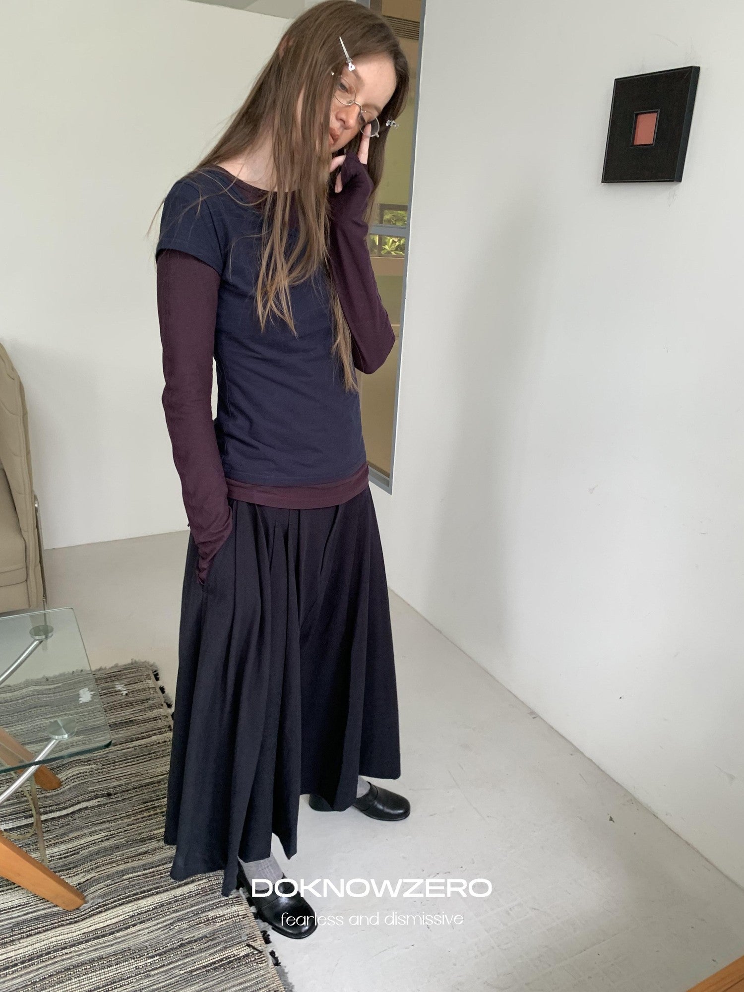 DKZ OFFICIAL Layered Colorblock Slim Fit Women&