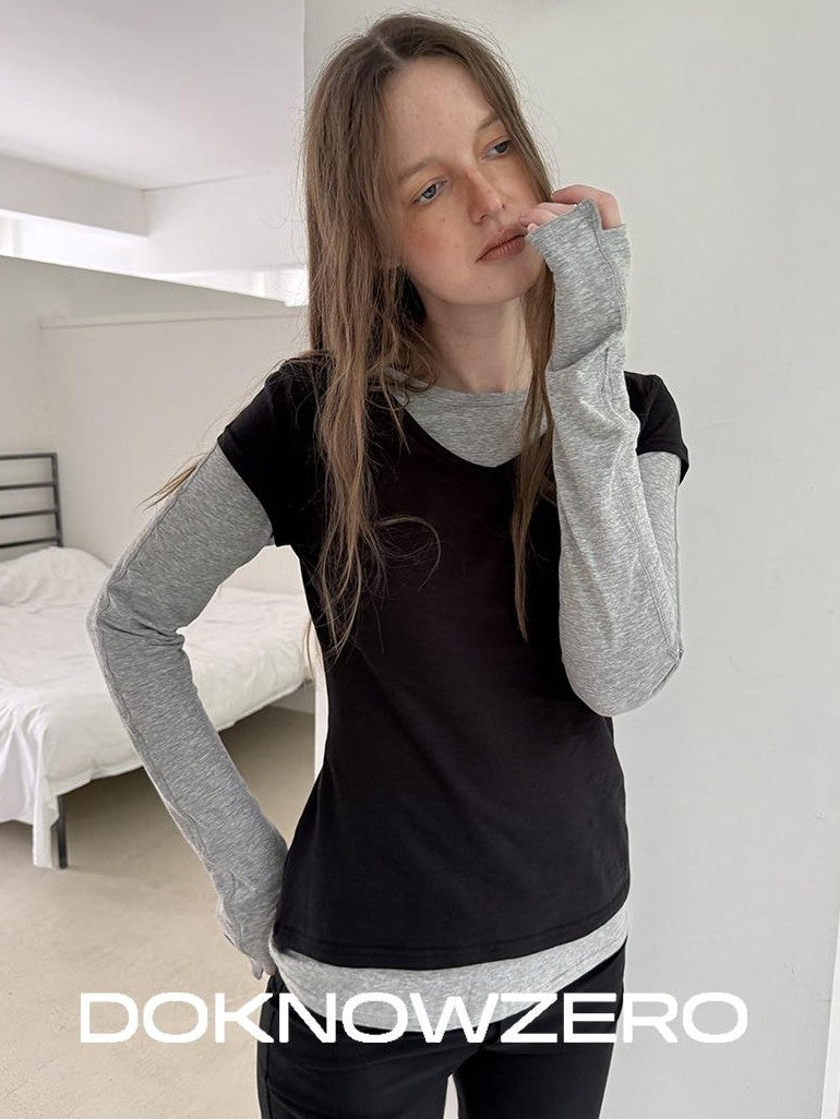 DKZ OFFICIAL Layered Colorblock Slim Fit Women&
