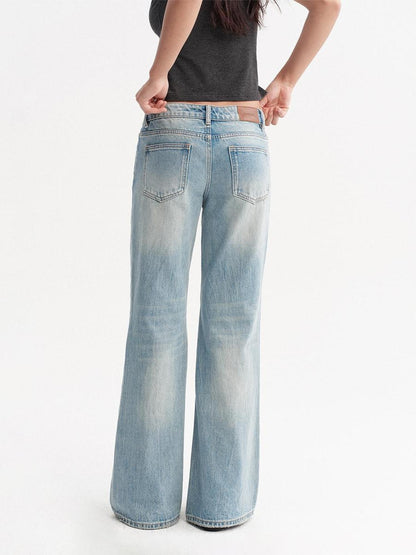DKZ OFFICIAL Light Blue Washed Micro Flare Button Fly Women&