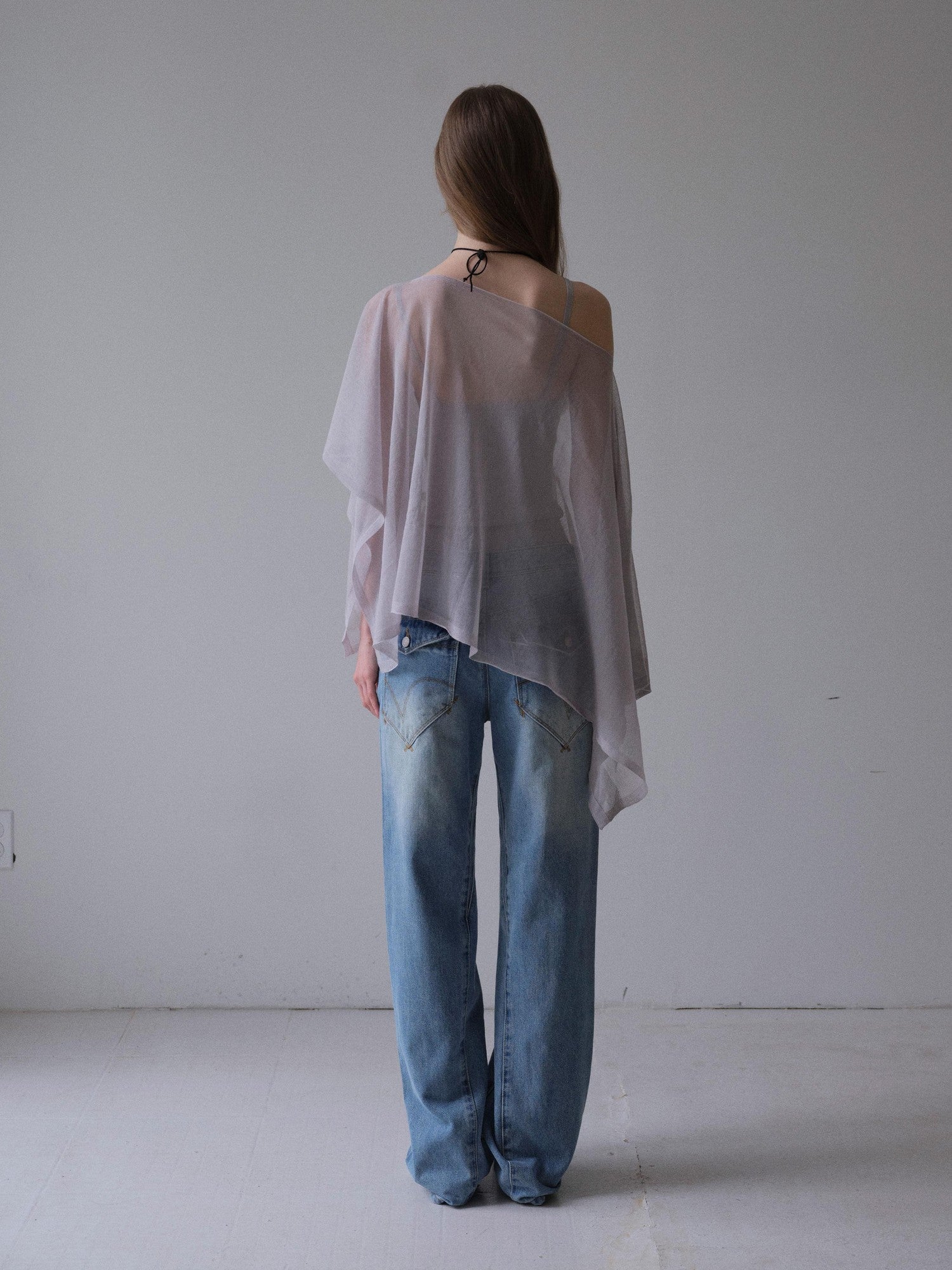 DKZ OFFICIAL Light Gray Knitted Capelet Two Piece Women&