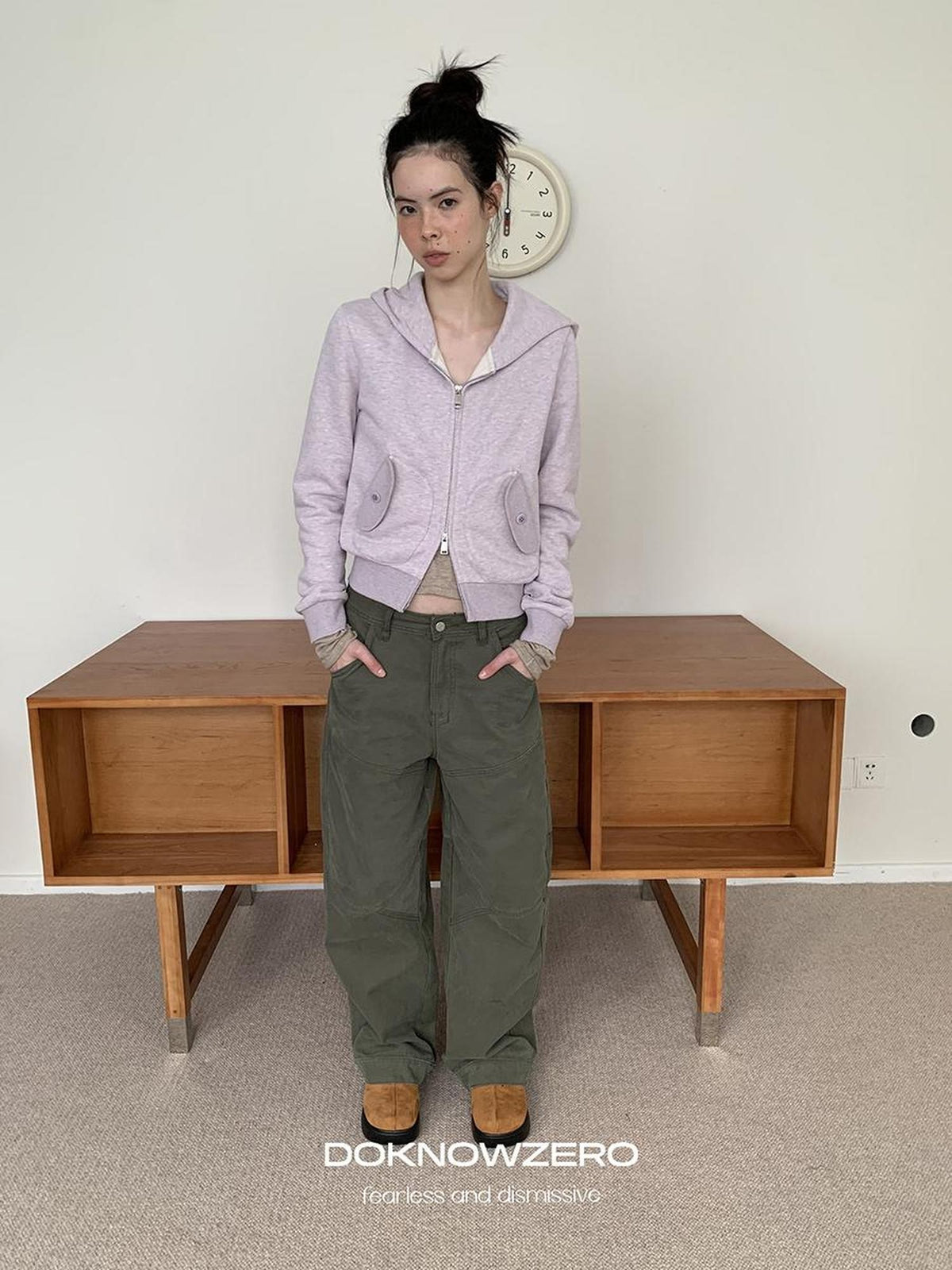 DKZ OFFICIAL Light Purple Fleece Fun Pocket Women&