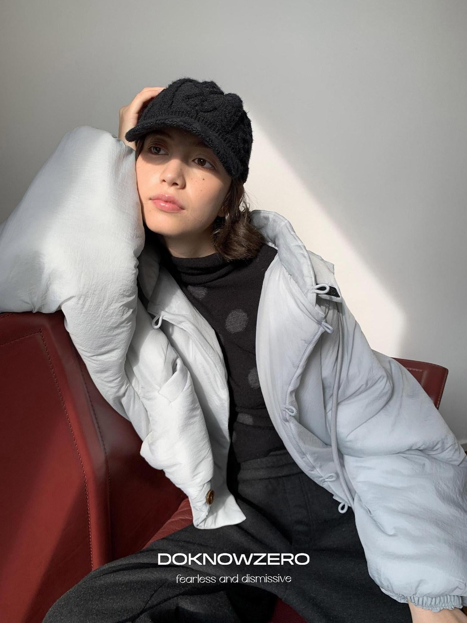DKZ OFFICIAL Lightweight Hooded Loose Fit Single Breasted Women&