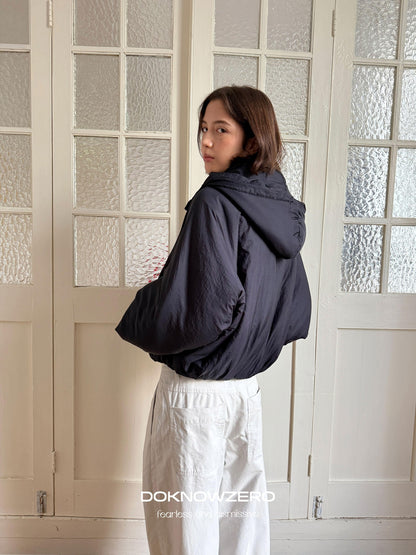 DKZ OFFICIAL Lightweight Hooded Loose Fit Single Breasted Women&