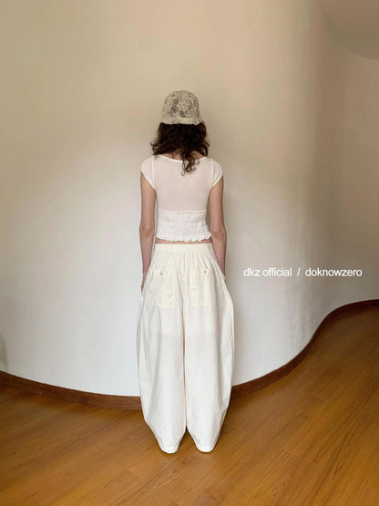 Lightweight Loose Fit Wide Leg Trousers