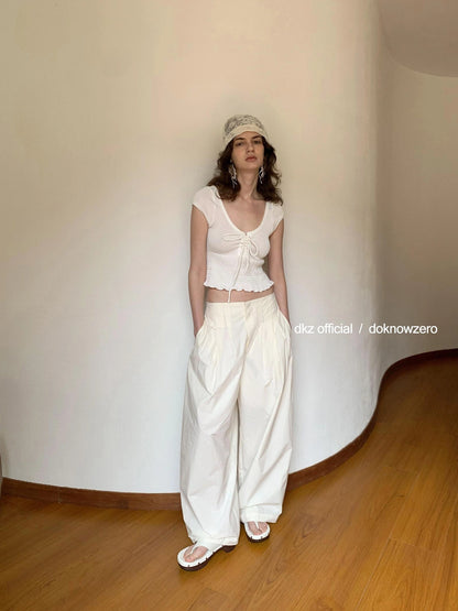 Lightweight Loose Fit Wide Leg Trousers
