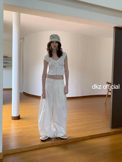 Lightweight Loose Fit Wide Leg Trousers