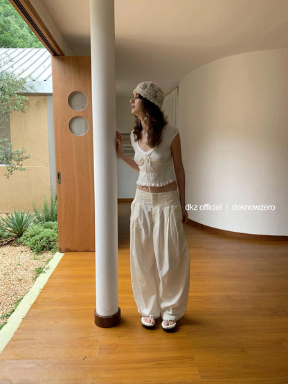 Lightweight Loose Fit Wide Leg Trousers
