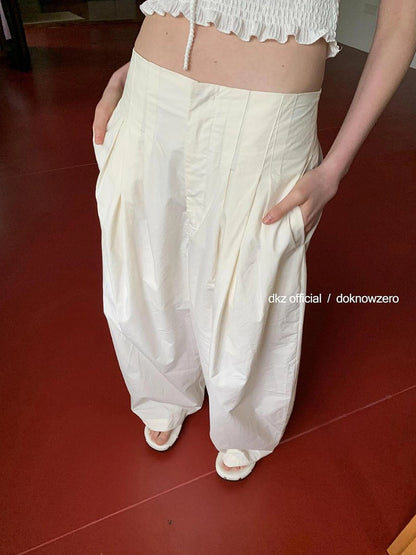 Lightweight Loose Fit Wide Leg Trousers