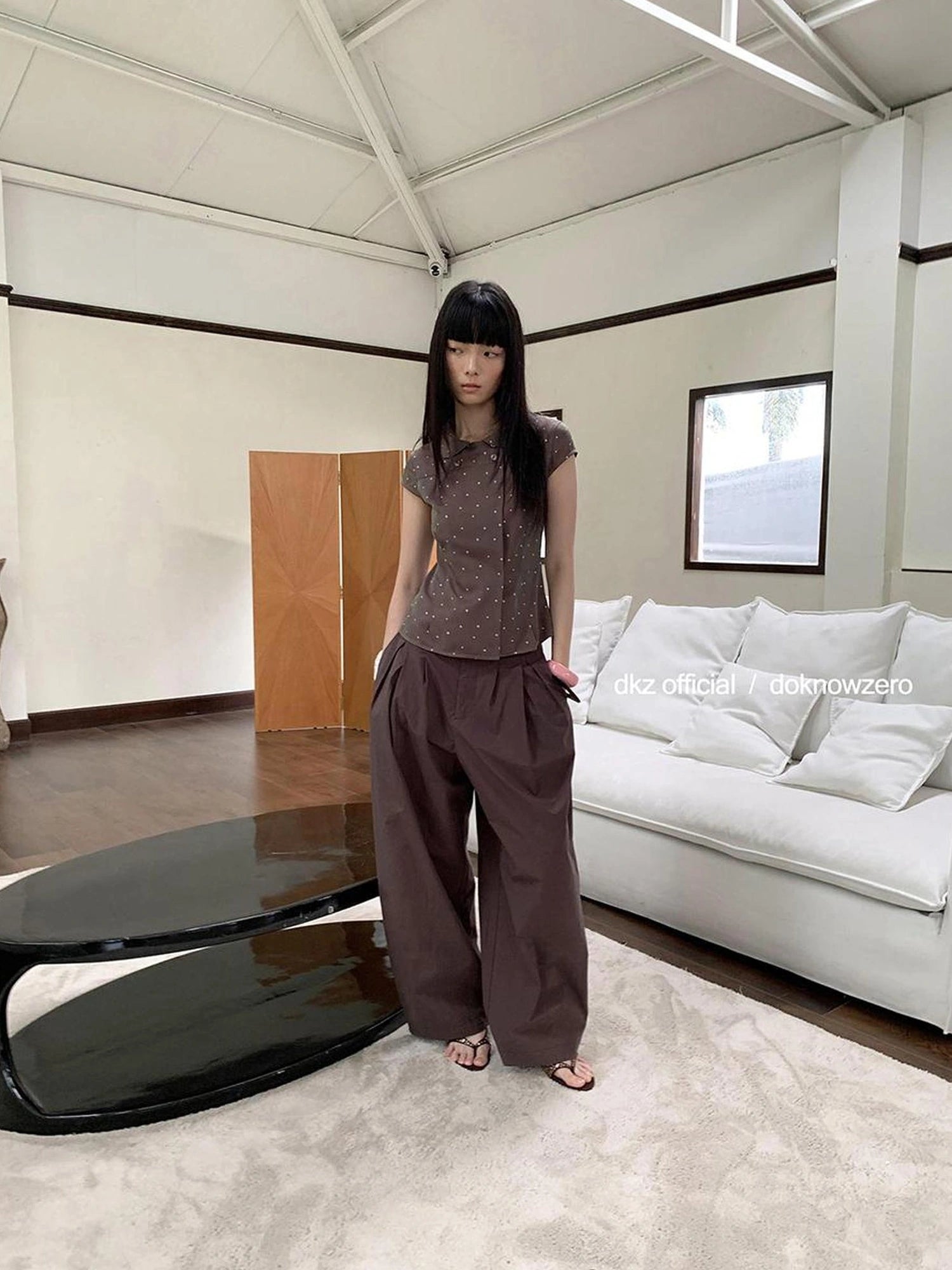 Lightweight Loose Fit Wide Leg Trousers