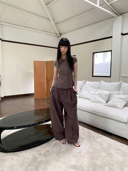 Lightweight Loose Fit Wide Leg Trousers