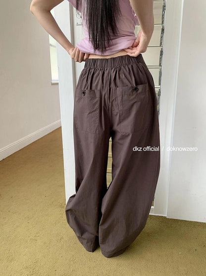 Lightweight Loose Fit Wide Leg Trousers