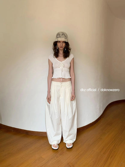 Lightweight Loose Fit Wide Leg Trousers
