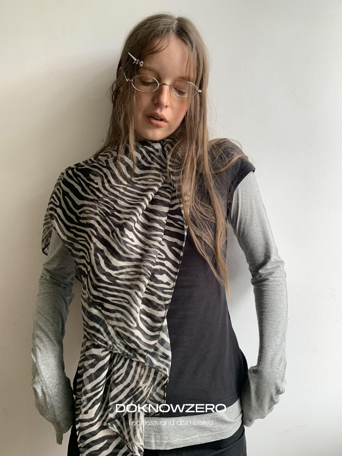 DKZ OFFICIAL Lightweight Retro Zebra Print Women&