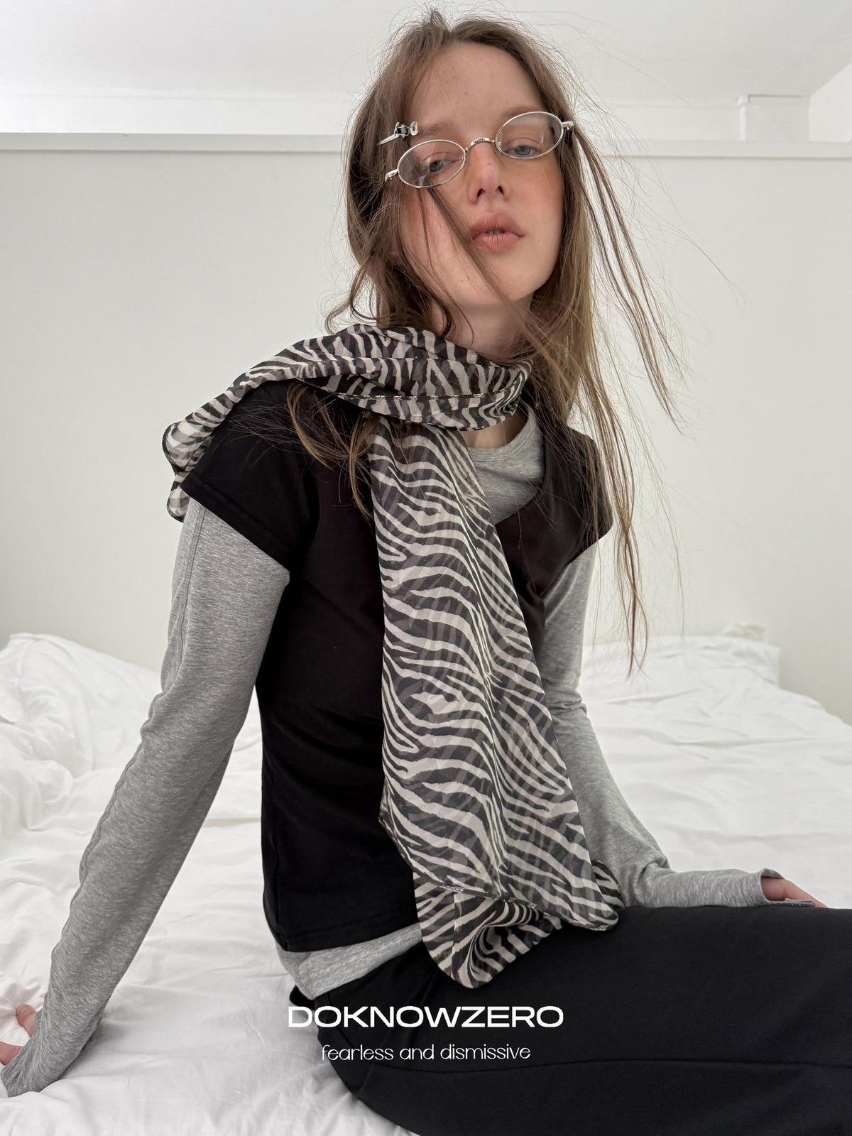 DKZ OFFICIAL Lightweight Retro Zebra Print Women&