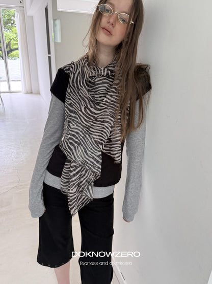 DKZ OFFICIAL Lightweight Retro Zebra Print Women&