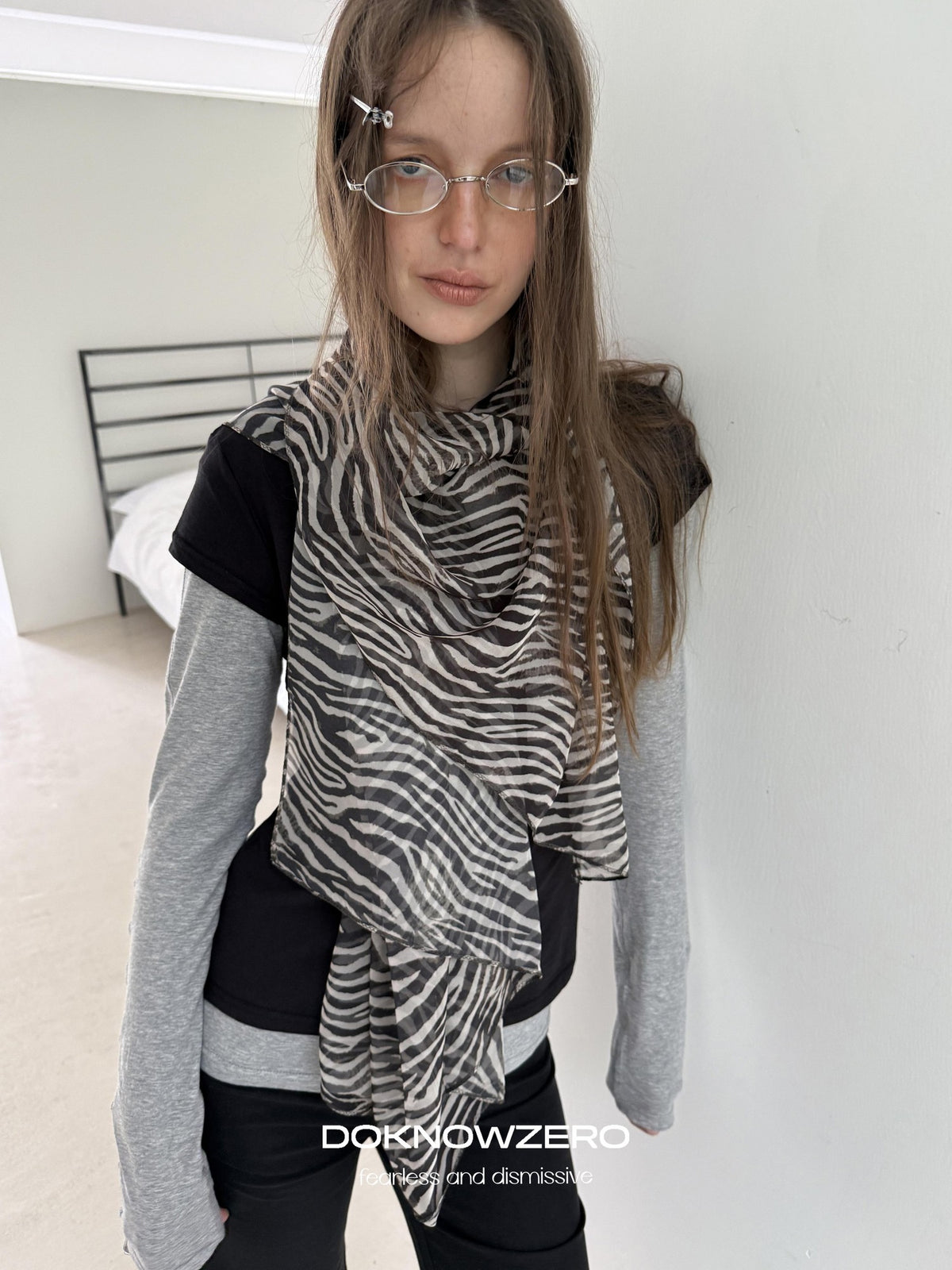 DKZ OFFICIAL Lightweight Retro Zebra Print Women&