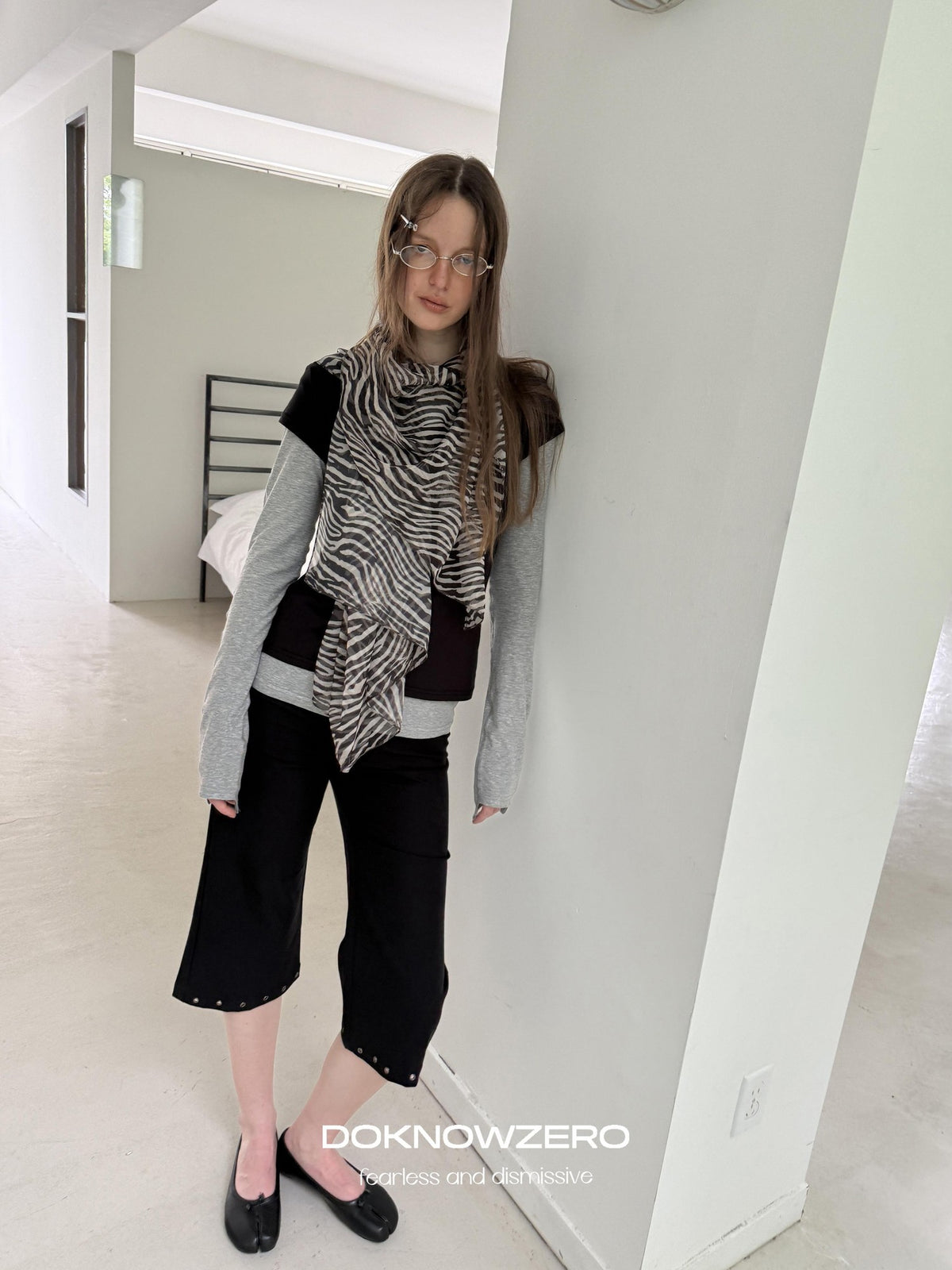DKZ OFFICIAL Lightweight Retro Zebra Print Women&