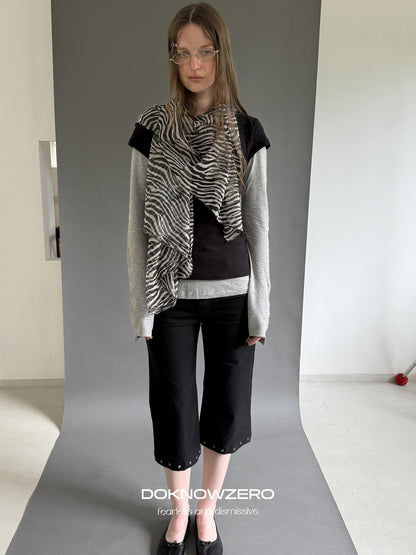DKZ OFFICIAL Lightweight Retro Zebra Print Women&
