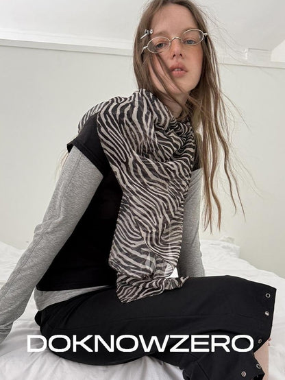 DKZ OFFICIAL Lightweight Retro Zebra Print Women&