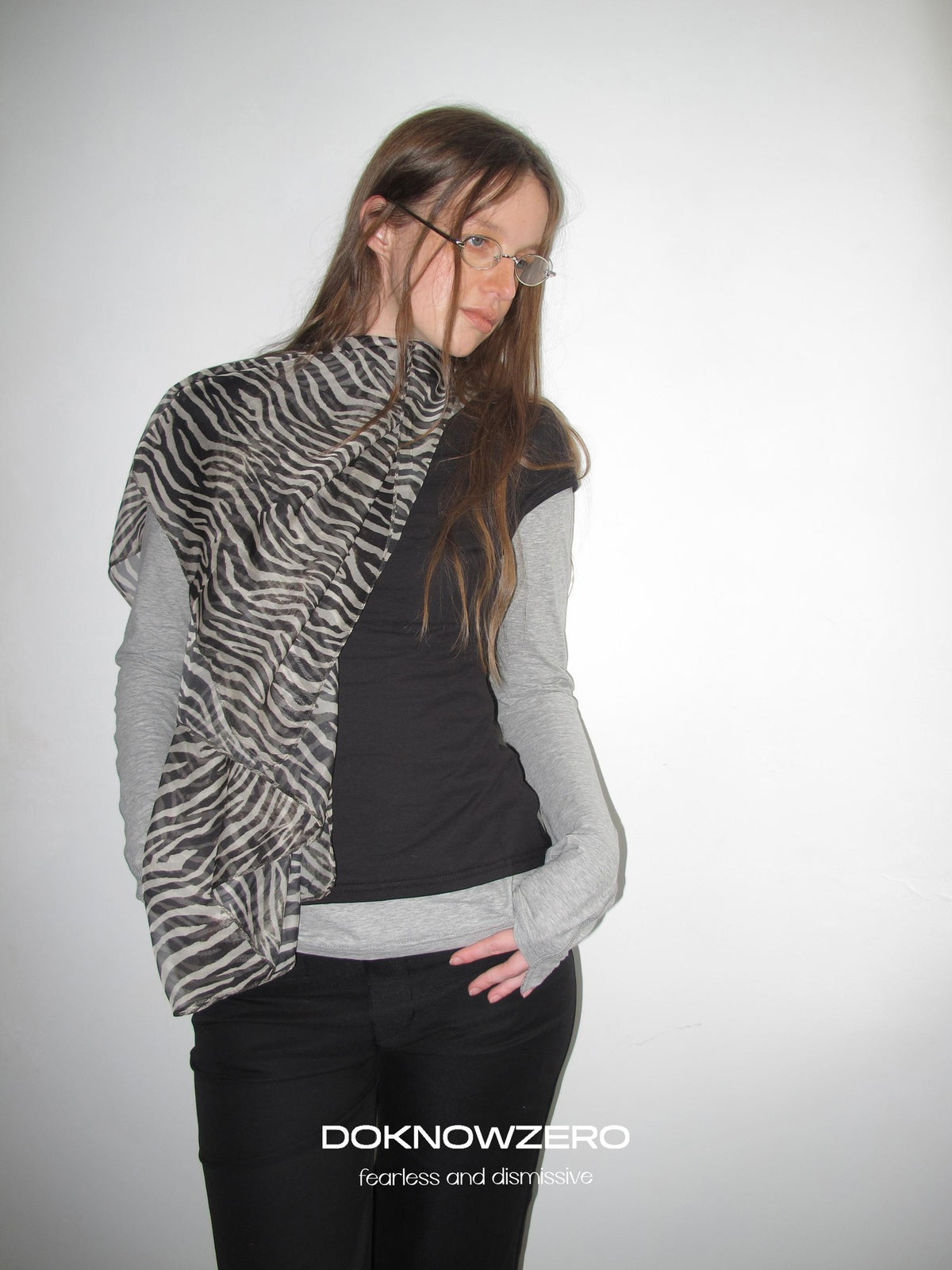 DKZ OFFICIAL Lightweight Retro Zebra Print Women&