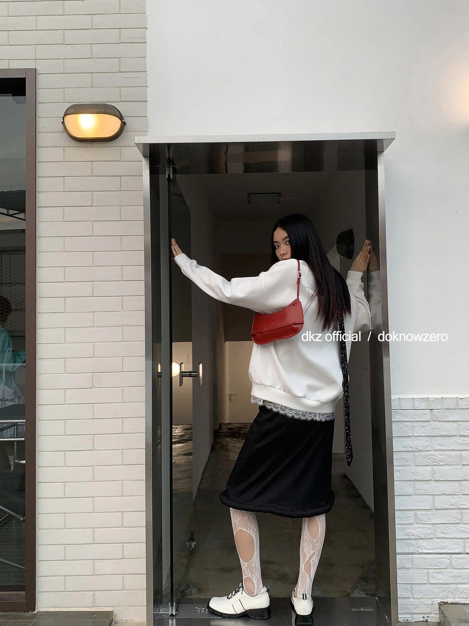 DKZ OFFICIAL Long Black Skirt With Asymmetrical Hem