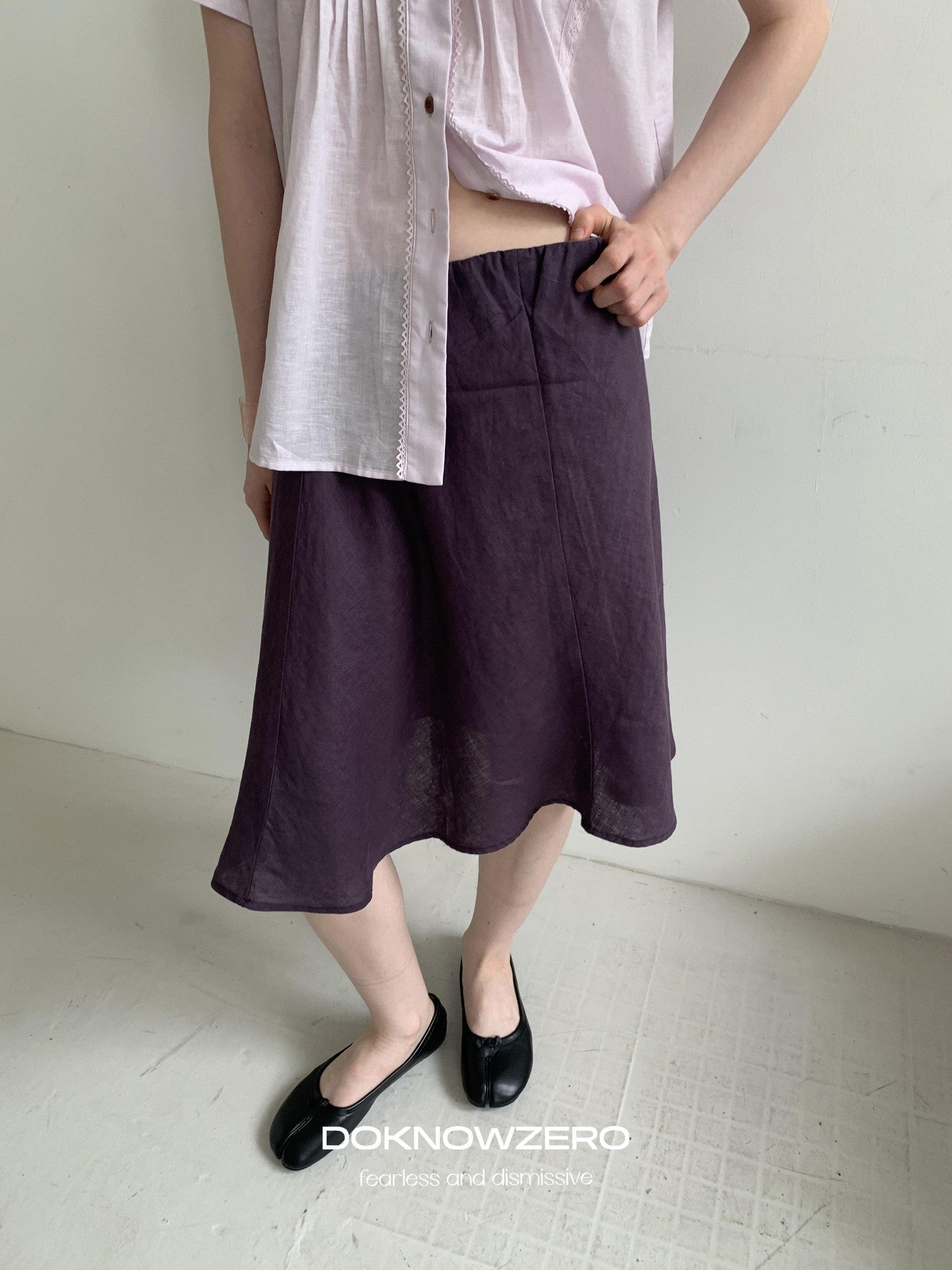 DKZ OFFICIAL Loose Asymmetrical Elastic Waist Cotton Lined Women&