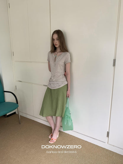 DKZ OFFICIAL Loose Asymmetrical Elastic Waist Cotton Lined Women&