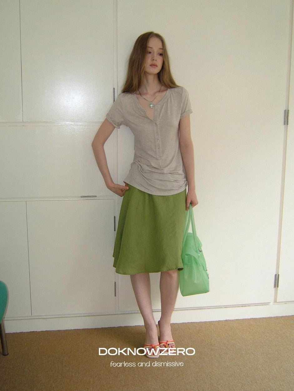 DKZ OFFICIAL Loose Asymmetrical Elastic Waist Cotton Lined Women&