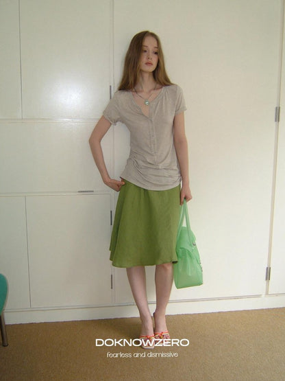 DKZ OFFICIAL Loose Asymmetrical Elastic Waist Cotton Lined Women&