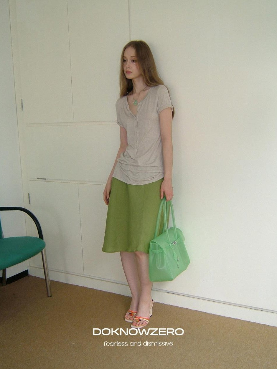 DKZ OFFICIAL Loose Asymmetrical Elastic Waist Cotton Lined Women&